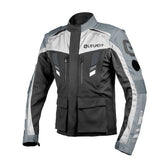 Giacca MUD MAXI JACKET, una giacca moto resistente e ergonomica. Colore nero e grigio. Di ELEVEIT MOTOBOOTS.